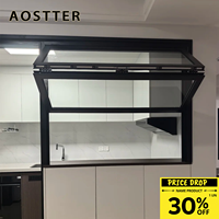 Fenêtre pliante en aluminium AOSTTER, étanche, sur mesure, avec poignées sécurisées, double vitrage Low-E, mécanisme de levage supérieur