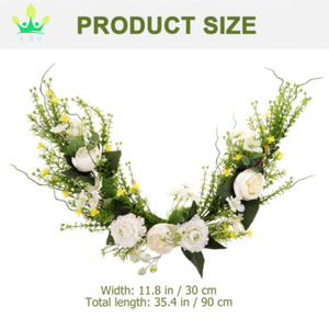 Flor Artificial Swag Colgante <span class=keywords><strong>de</strong></span> flor rústica para decoración <span class=keywords><strong>de</strong></span> puerta <span class=keywords><strong>de</strong></span> boda con peonía y <span class=keywords><strong>Aster</strong></span> para decoración <span class=keywords><strong>de</strong></span> hogar y eventos - Product Image 2