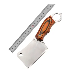 Groothandel Roestvrij Staal Keuken Mes Houten Handvat Fixed Blade Outdoor Tactische Koksmes Jacht Gejaagd Serie 1