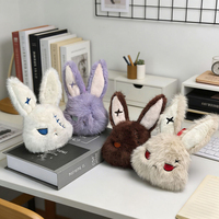 Porte-clés en peluche lapin gothique Dark Rebirth, accessoire de poupée lapin effrayant pour sac à dos, téléphone, clé de voiture, machine à griffes, Pâques, Halloween
