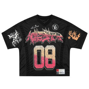 T-shirt de style rugby à manches courtes en jersey avec patchwork en maille imprimé et brodé personnalisable - Product Image 4