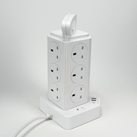 Multiprise universelle / US / UK avec protection contre les surtensions, multiprises verticales avec port USB-C, rallonge
