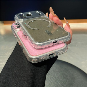 เคสใสกันกระแทก TPU PC สำหรับ iPhone 17 Pro พร้อมเลนส์กล้อง, เคสแม่เหล็กแบบกลิตเตอร์สำหรับ iPhone 17 Pro Max - Product Image 5