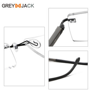 Montures de lunettes carrées sans monture en métal Me2049 unisexe antidérapantes pour la correction de la vision myope - Product Image 2