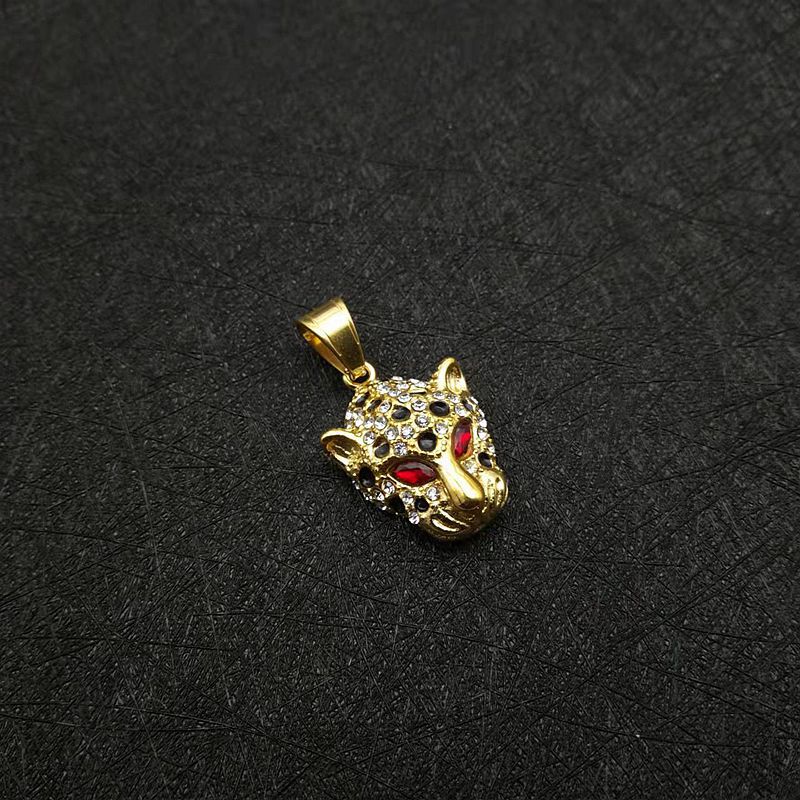 Pendentif unique œil rouge doré