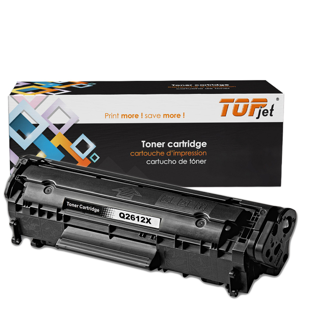 Topjet Original Quality Q2612X 2612X 2612 12X Black Laser Toner Cartridge Compatible for HP 1010 1012 1015 1018 1020 1022 1022n