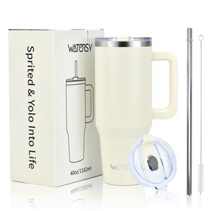 Luxury 40oz Stainless Steel <b>Beer</b> Tumbler with Handle Metal Straw American Style Travel Coffee Camping Thermoses Car Cup Handgrip - Product Image 3