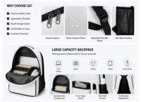 Zwart-witte geometrische print kinderrugzak 3-delige set met rits, waterdicht, dagelijks gebruik, lunchbox, custom sublimatie, groothandel