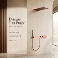 Robinet de douche mural contemporain en laiton brossé avec jets de pluie et de massage, et modes de pulvérisation doux – Fabrication OEM/ODM sur mesure pour projets