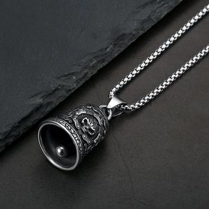 Pendentif cloche en acier inoxydable yunnique avec motif de crâne pour collier d'exorcisme de moto, cadeau - Product Image 3