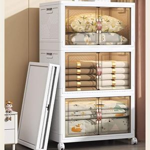 Factory Direct Sale 4-Layer PP Injection Molded Home <b>Storage</b> Organization Baby <b>Storage</b> <b>Box</b> Stackable <b>Collapsible</b> Cabinet Large - Product Image 1