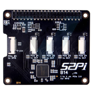Quad FPC PCIe HAT for <strong>Raspberry</strong> <strong>Pi</strong> 5, B14 HAT 1 to 4 PCIe <strong>Interface</strong> with 40Pin <strong>GPIO</strong> Pin Header for <strong>Raspberry</strong> <strong>Pi</strong> 5 - Product Image 1