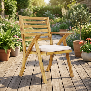 Ensemble de conversation de terrasse 3 pièces en bois massif, design minimaliste, durable et écologique, le mieux noté - Table et sièges compacts pour jardin - Product Image 5