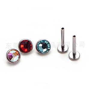 Titanio hilo interno 6/8/10mm cuerpo joyería pendientes cristal gema Labret labio tachuelas oreja cartílago <span class=keywords><strong>Tragus</strong></span> regalo para niños - Product Image 6