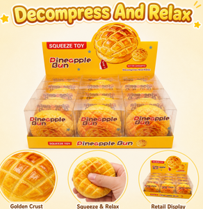 Pineapple Bun Squeeze <b>Toy</b> Stress Relief Fidget <b>Toy</b> Soft Squishy Food Inspired <b>Desk</b> Relax Gift - Product Image 2