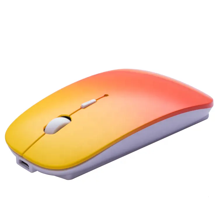 Mouse silencioso, alta qualidade, bt, ultra-fino, degradê, recarregável, sem fio, adequado para computadores desktop