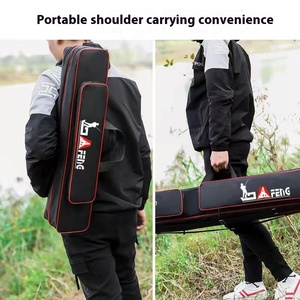 Custom Large Capacity Multi-functional Lightweight Oxford Fishing Tackle Bag Thick <b>Belly</b> High Comfort Rod Bag - Product Image 2