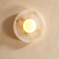 Lampe murale décorative intérieure en cuivre avec base en marbre naturel moderne pour la décoration de la chambre et du salon
