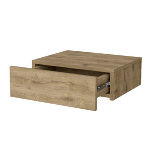 HMS 5 "สีเบจไม้แข็งหนึ่งลิ้นชักลอย nightstand สไตล์โมเดิร์นข้างเตียงสำหรับห้องนอนประกอบง่าย - Product Image 3