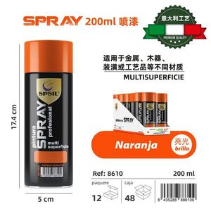 Spray Paint 200Ml Orange Multi Surface Professional Craft Supplies - Product Image 3