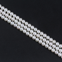 Brin de perles d'eau douce rondes de qualité A de 6 à 7mm