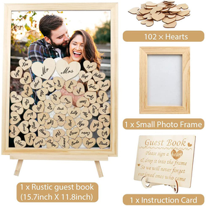 Regalos de boda para invitados, señal de libro de invitados de acrílico de madera alternativa rústica única 2023 divertida - Product Image 2