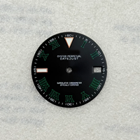 Nouveau cadran romain vert de 28,5 mm, index à 9 heures, luminescence bleu glacé, pièce de modification de montre, compatible avec le mouvement NH35