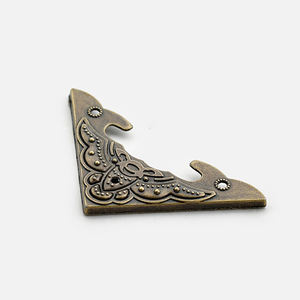 Protector de esquina de Metal para manualidades, <span class=keywords><strong>joyero</strong></span> de Bronce Antiguo, Protector de <span class=keywords><strong>pie</strong></span> de esquina, caja de madera, muebles decorativos - Product Image 4