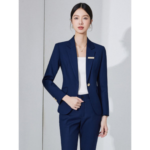Women's Wine Red Suit Set Formal Wear Spring Autumn Anti-Wrinkle Polyester Full Sleeve Professional Office Outfit - Product Image 3