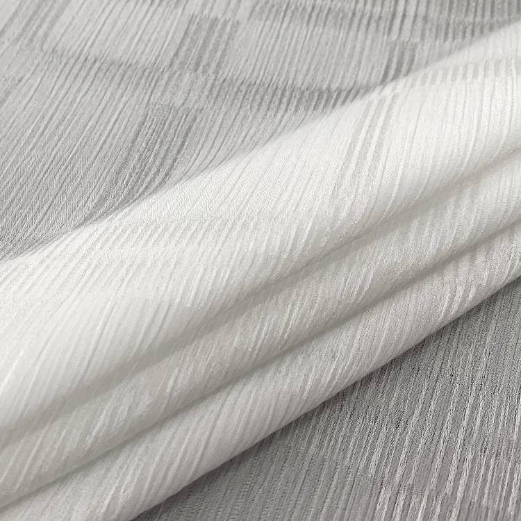 Thu hoạch Polyester 100% kẻ sọc thiết kế satin Crinkle drapes Polyester jacquard vải polyester Áo sơ mi Ăn mặc