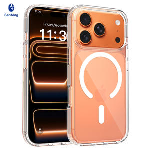 <span class=keywords><strong>Coque</strong></span> Magnétique de Haute Qualité pour <span class=keywords><strong>iPhone</strong></span> 17 <span class=keywords><strong>Pro</strong></span> Max avec Dos Transparent Anti-rayures Anti-jaunissement de 2mm et Airbags Intégrés - Product Image 1