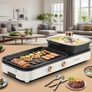 Moreland MagiCook 2026 2 in 1 Electric Hot Pot & BBQ Grill Smokeless Indoor Shabu Shabu With Separate Dual Temperature <b>Control</b> f - Product Image 1