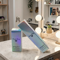 Boîte de brillant à lèvres avec logo personnalisé quantité minimale de commande bas vide argent rose violet vert holographique blanc noir or mat laminage gaufrage impression
