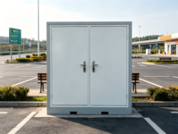 Toilettes portables élégantes à double cabine en panneaux sandwich, toilettes publiques préfabriquées pour l'extérieur, toilettes à siège durables, écologiques et faciles à installer