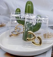 Pochette transparente en PVC avec fermeture éclair, petit sac en plastique avec curseur pour l'emballage et le rangement de cosmétiques, bijoux, boucles d'oreilles et colliers (vente en gros)