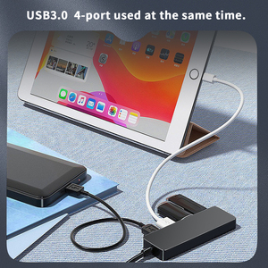 Adaptateur de concentrateur USB 3.0 à 4 ports OEM Extension de données multiport <span class=keywords><strong>portable</strong></span> pour ordinateur <span class=keywords><strong>portable</strong></span> <span class=keywords><strong>iMac</strong></span> Pro et appareils mobiles Utilisation Ethernet - Product Image 5