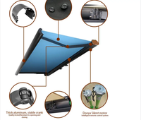 Auvent rétractable électrique de haute qualité pour extérieur, avec fermetures auto-agrippantes, abri de pluie en métal pour balcon et cour