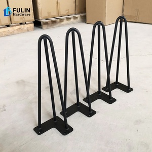 Wholesale Metal TV Cabinet End Table Furniture Leg Black Hairpin Legs 3 Rod Steel 4 Pcs Metal Table Legs