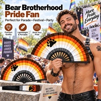 Éventail pliable drapeau arc-en-ciel Pride 33 cm (13 pouces) en plastique, bois et bambou, personnalisé pour collectes de fonds, avec impression personnalisée, type Clack Fan
