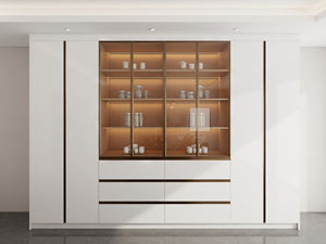 Meuble de cuisine moderne style européen, finition laquée brillante, construction en contreplaqué, crédence imperméable pour appartement - Product Image 3