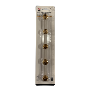 5 Hook Set Transparent Circular Gold Plated Wall Hooks - Product Image 2