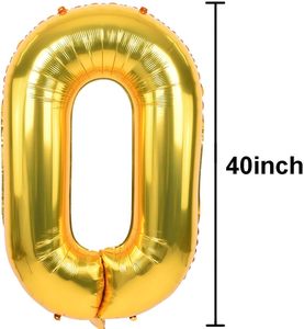 Giant 32 Inch Number Foil <b>Balloon</b> for Birthday <b>Graduation</b> & Chinese New Year Party Decorations - Product Image 2