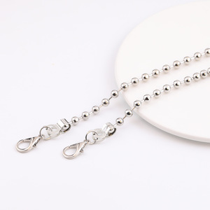Cadena de cuentas redonda chapada en metal para colgar en el bolso, accesorios de joyería DIY, color plata y oro 12023 - Product Image 4