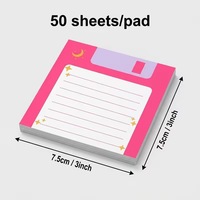Bloc-notes autocollants mignons et colorés en forme de disquette, essentiels pour la rentrée scolaire, lignés, auto-adhésifs, style vintage Kawaii, pour étudiants