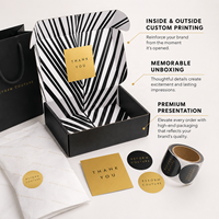 Coffret d'emballage personnalisé esthétique noir pour colis postaux, boîte d'expédition pour petites entreprises, bijoux de luxe