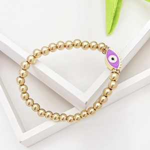 สร้อยข้อมือลูกปัดชุบทอง ดีไซน์ตาปีศาจ เครื่องประดับแฟชั่น - Product Image 3