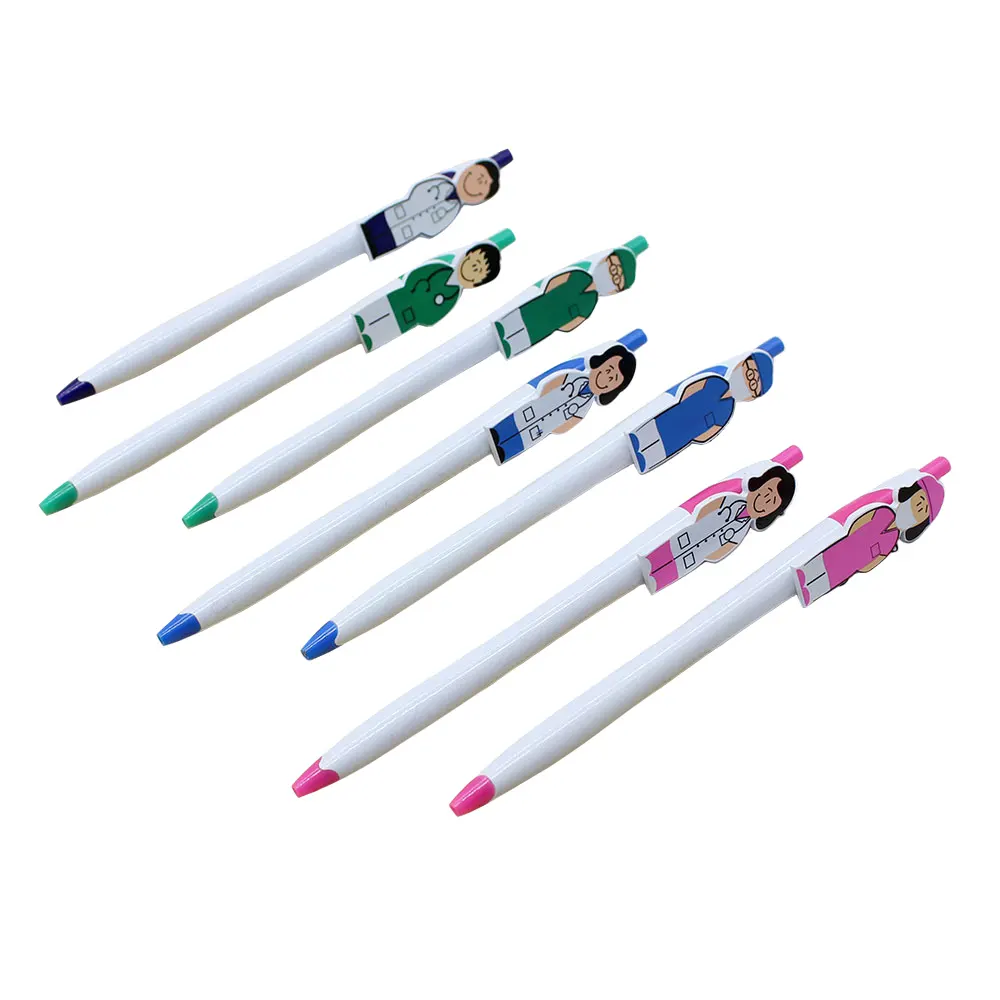 BECOL Promotional Medical Doctor and Nurse 3D Clip Gift Pen Creative Plastic Ball Pen with Custom Logo for Office