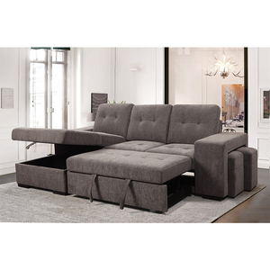 Venta Directa de Fábrica, Sofá <span class=keywords><strong>Cama</strong></span> para Sala de Estar, Tapicería Moderna de Lujo, 2 Plazas con <span class=keywords><strong>Chaise</strong></span> <span class=keywords><strong>Longue</strong></span> y Otomana - Product Image 2