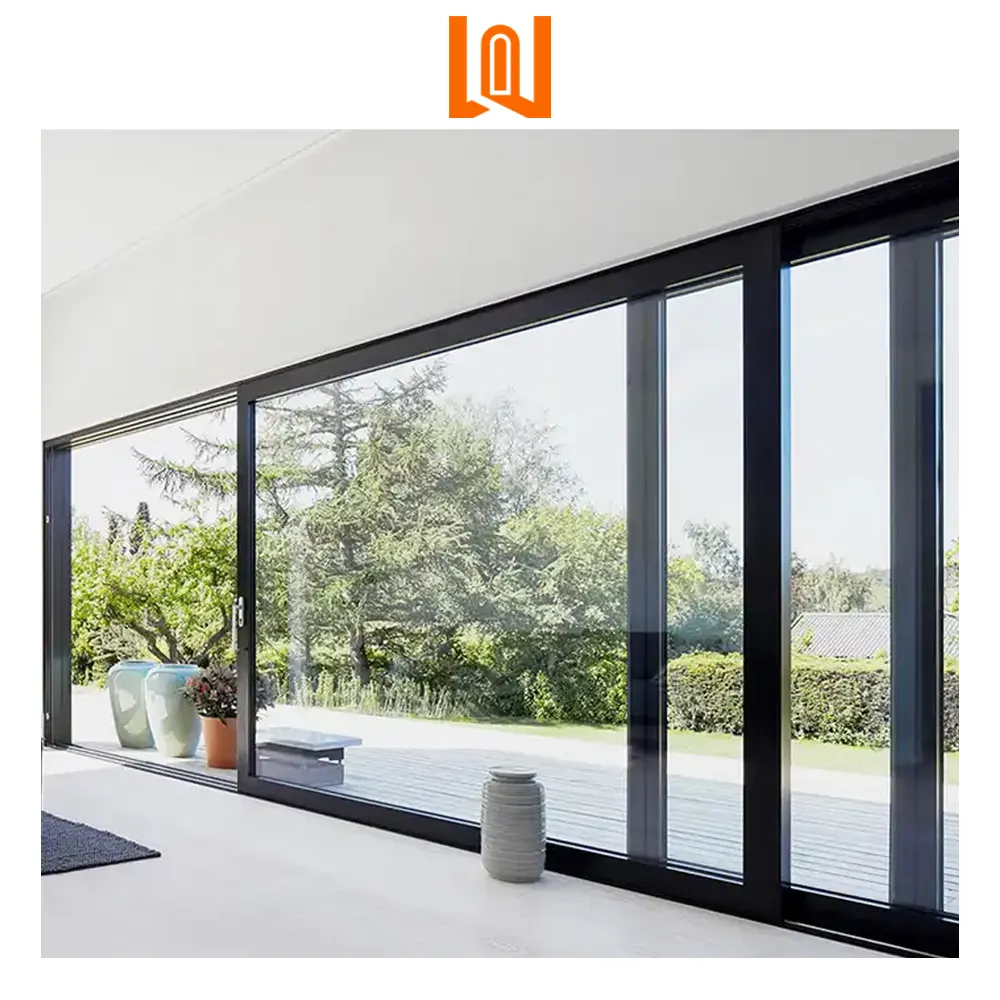 Modern Design 96 X 80 Sliding Patio Door Glass Sliding Doors Frameless Aluminum Sliding Doors