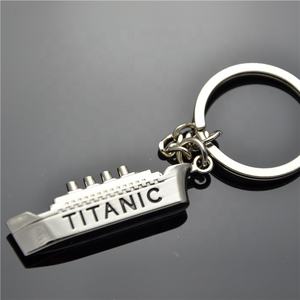 Металлический <span class=keywords><strong>3D</strong></span> брелок для ключей с титановым кораблем на заказ, брелок для ключей с лодки с обеих сторон - Product Image 2
